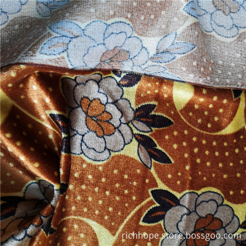 Pattern Printed 100% Polyester Velvet Fabric